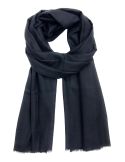 Black Merino Wool Pashmina Scarf - Exquisite Aari Embroidery