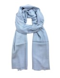 Light Grey Merino Wool Pashmina Scarf - Exquisite Aari Embroidery