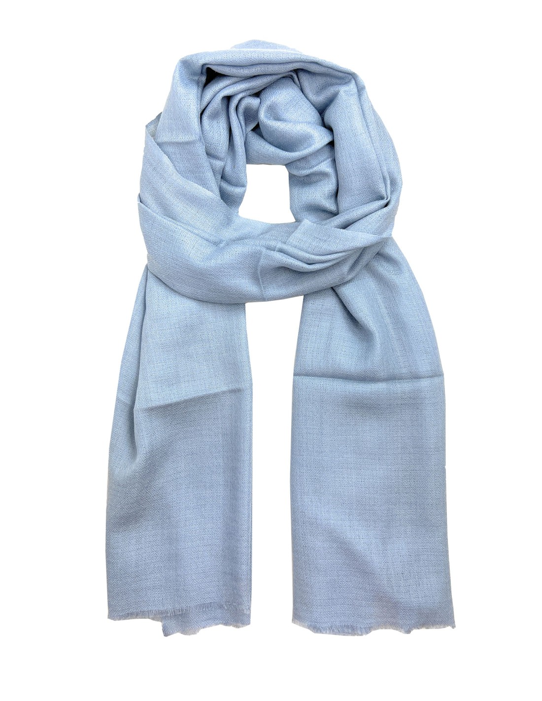 Light Grey Merino Wool Pashmina Scarf - Exquisite Aari Embroidery