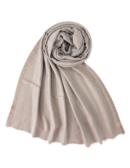 Harringbone Design Cashmere Fine Wool Stole