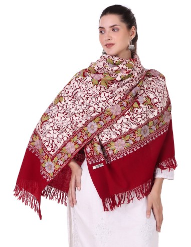 Enchanting Maroon Aari Embroidery Stole | Made in India