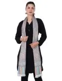 Misty Sage Jacquard Paisley Jamavar Reversible Modal Stole