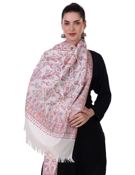 Kani Cutting Pattern Stole/Scarf - Whispering Mist