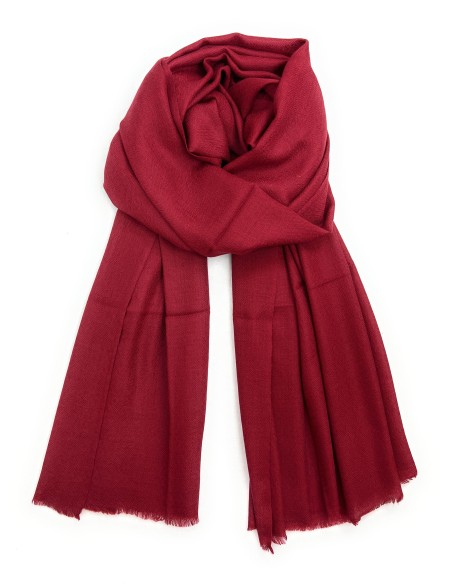 Timeless Maroon Diamond Weave Merino Wool Pashmina Scarf